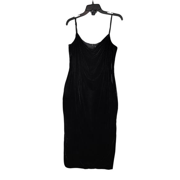 Antonio Melania Black Phoenix Velvet Cowl Neck Sheath Maxi Dress NWT size 2 - Picture 9 of 12